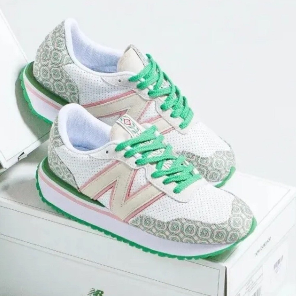 New Balance 237 x Casablanca Green and White Sneakers